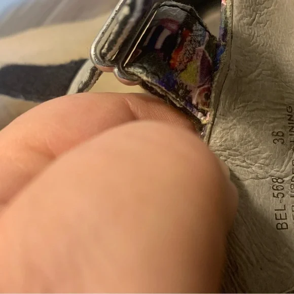 Alegria Mary Janes Bella Multi Cube colorful comfortable low wedge heel size38/8 - Picture 12 of 12